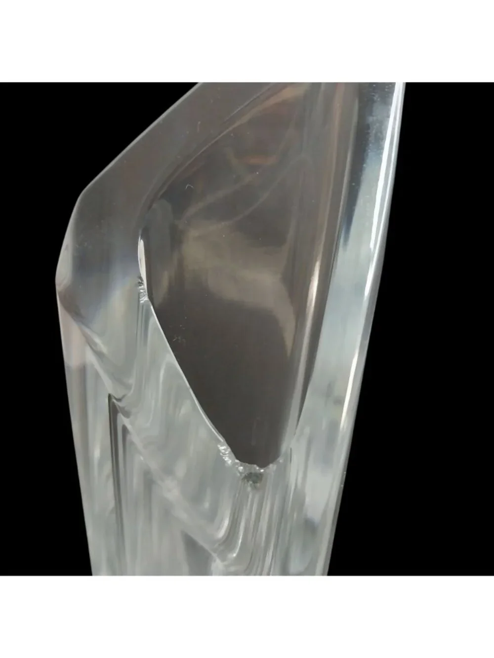 Baccarat Crystal Triangle Glass Decorative Sculpture Vase 13